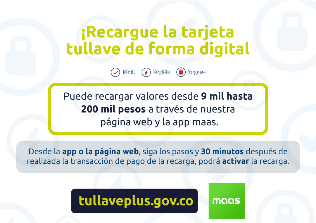 Recargue la tarjeta tullave de forma digital